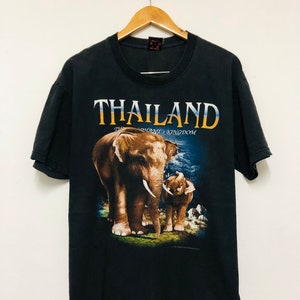 Vintage 90s Thailand T-Shirt / Souviner / Rare / Streetwear / Black / L