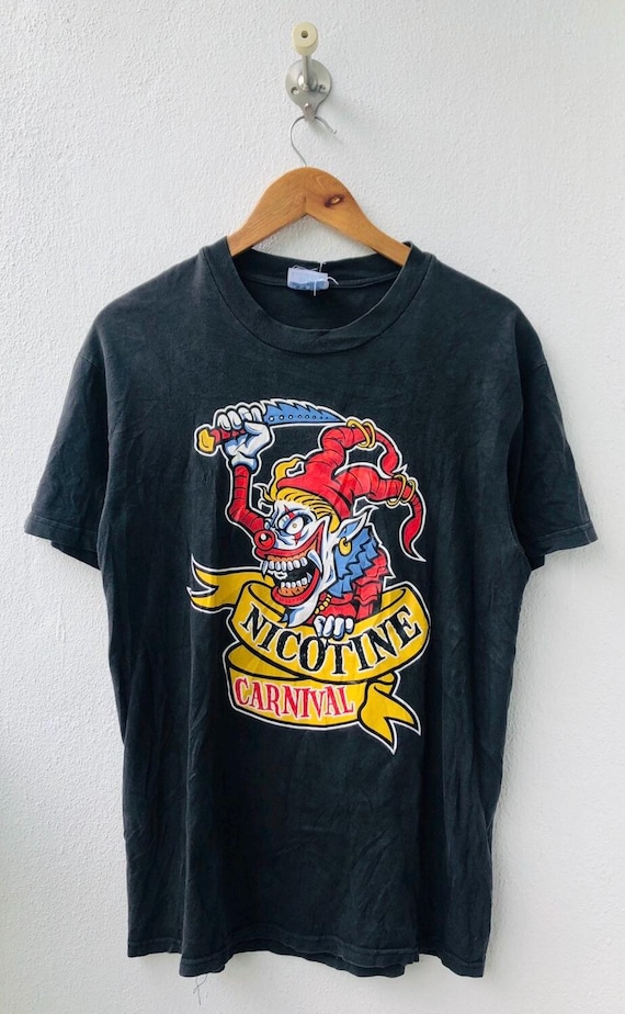 Vintage 90s Nicotine " Carnival 1999" Sky Records Japan Punk Rock Band Promo T-Shirt / 90s Japan Rock / 90s Japan Punk / 90s Punk Rock