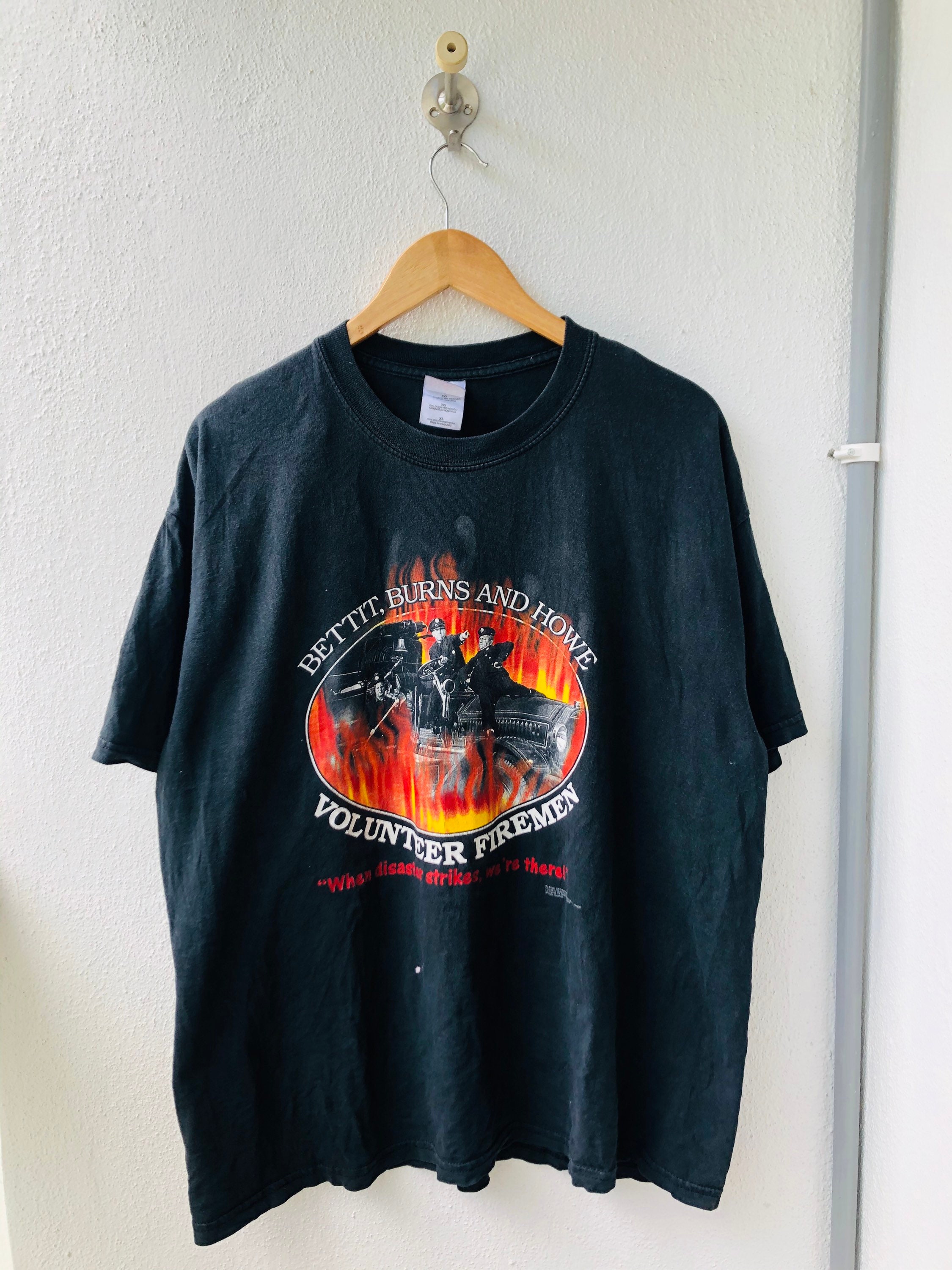 Vintage Original 00s The Three Stooges “ Volunteer Fireman “ American Comedy Group Television Series Merchandise T-Shirt