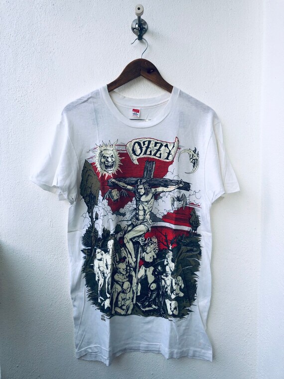 Vintage Ozzy Osbourne Crucifixion Glow In The Dark Design Rare 