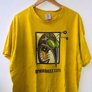 T-shirt vintage originale anni '90 BrainBuzz Tech "Perché la tecnologia non aspetta nessuno"