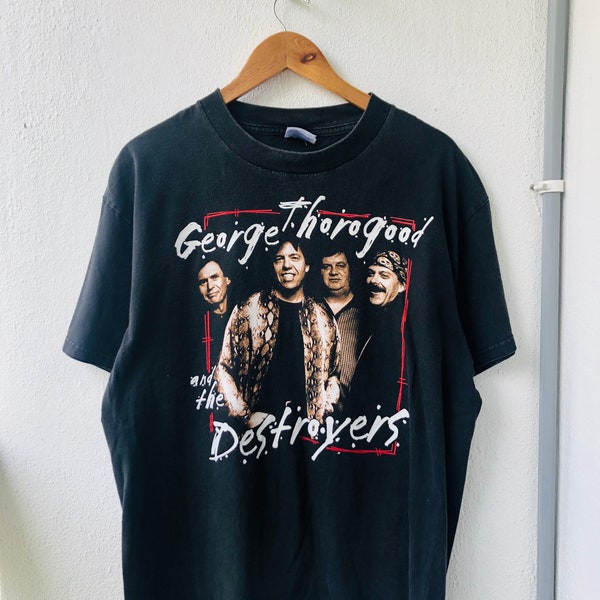 Vintage Original 00s George Thorogood and The Destroyers American Blues Rock Band T-Shirt