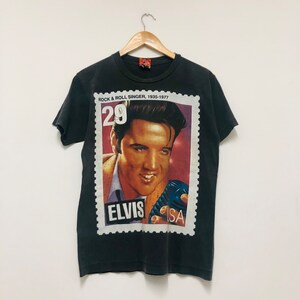 Camiseta vintage de estrella de rock and roll estadounidense de los años 90 / Cantante masculino / Rara / Ropa de calle / Perfectamente usada / Negra / M