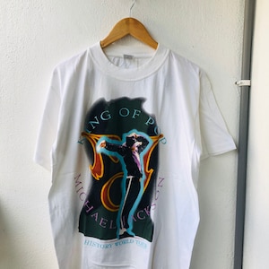 Vintage Original 90&#39;s Michael Jackson &quot; History Tour 1996 &quot; King Of Pop Music Promo Asia Tour T-Shirt