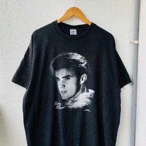 Camiseta vintage original de los años 2000 con retratos fotográficos de Ricky Nelson, estrella del rock estadounidense