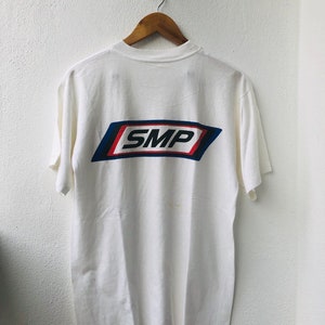 Vintage Original 90s SMP Skate Boarding Clothing Big Logo Designs Fashions Style T-Shirt White M