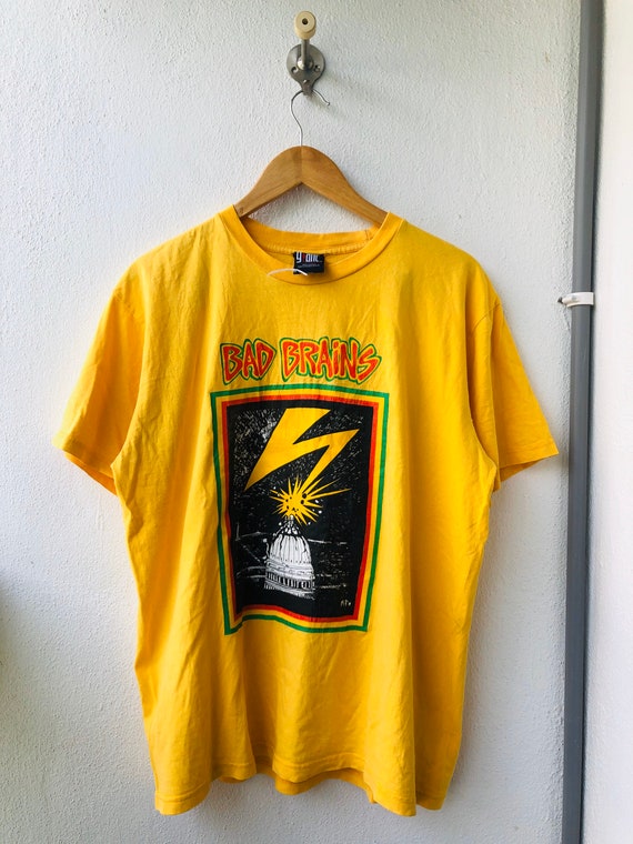 Vintage Original 90s Bad Brains American Hardcore Punk Band Big Logo  Designs T-shirt 