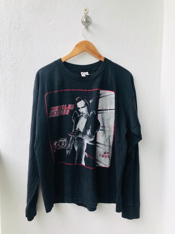 Vintage Marilyn Manson On Tour Long Sleeve 90s Ba… - image 1