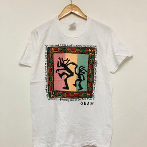Vintage 90er Jahre Guam “ Reggea Vibe T-Shirt / Souviner / Streetwear / Lustig / S / Weiß