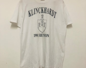 Vintage 90s Klinckhardt “ 1991 Reunion T-Shirt / College / School / Streetwear / White / L