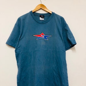 Vintage 90s Sessions Skateboarding T-Shirt / Big Logo / Skate Surf / Rare /Cool Graphic / Blue / L