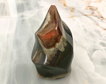 505g Polychrome Jasper Flame 4.9" | DISCOUNTED | Reiki Chakra Crystals | Healing Crystals | Boho Decor | Zen Yoga Decor