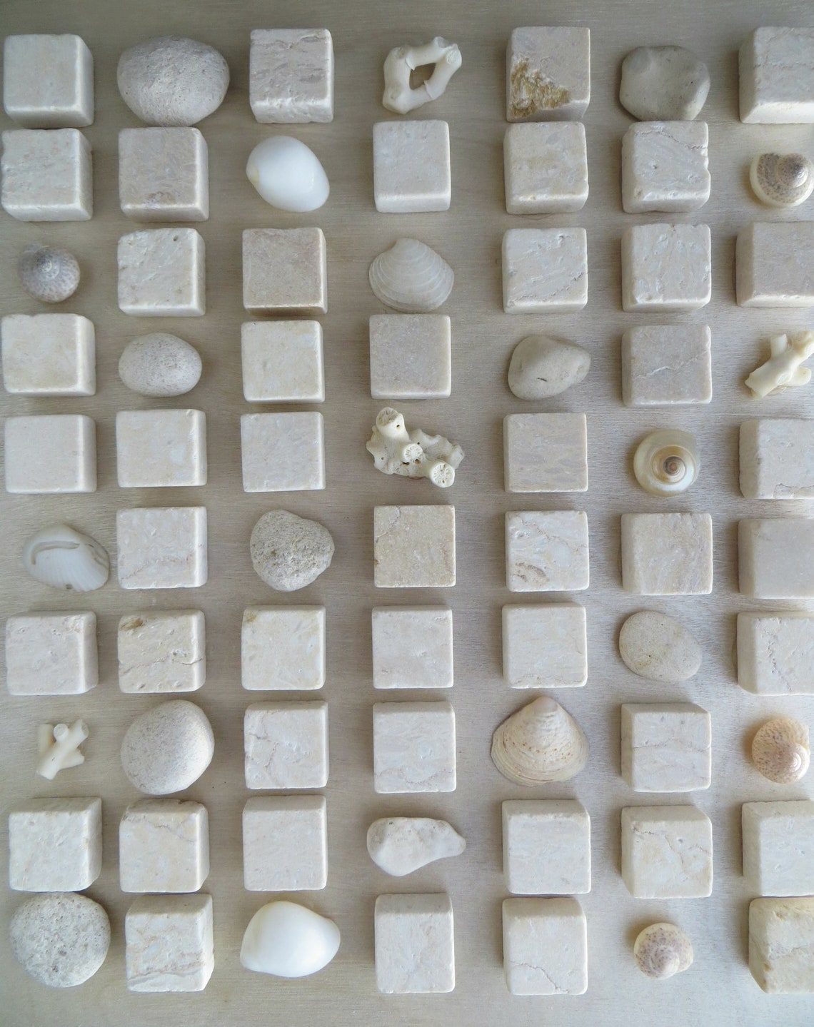 Original Minimalist Abstract Sea Shell Mosaic Pebble Art | Etsy