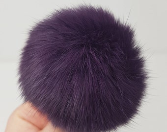 womens purple bobble hat