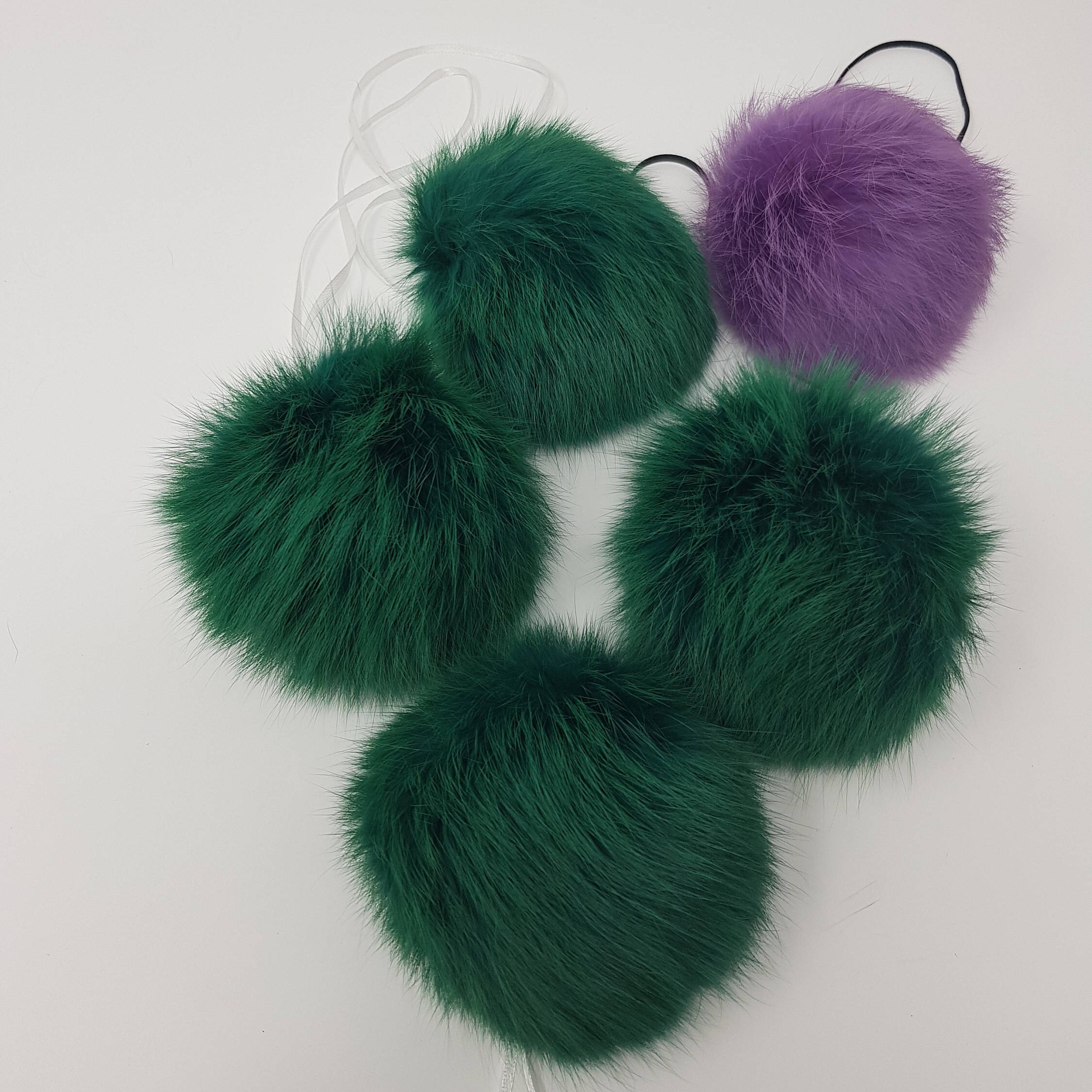 Set of 2 Real fur Large pom pom Fur ball Top pom pom Real fur | Etsy
