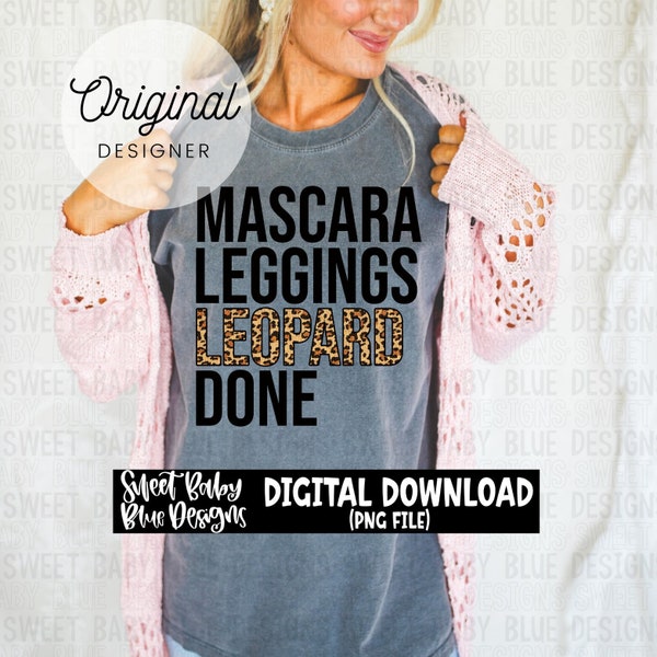 Mascara Leggings Leopard Done - Digitaler sofortiger Download - PNG-Datei