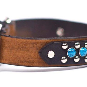 Leather Dog Collar the Badlands Turquoise Dog Collar - Etsy