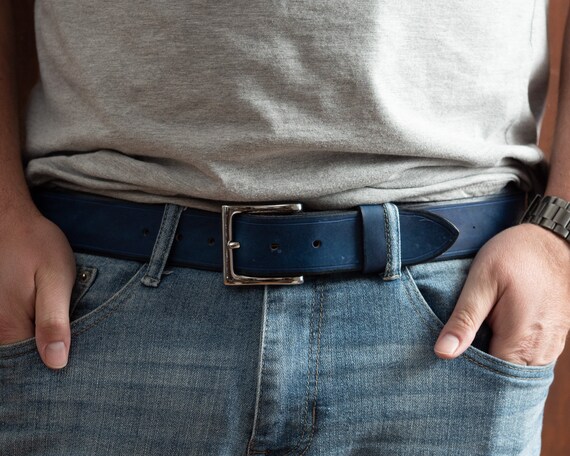[OPEN YY] / ☆ 25SS WIDE SUEDE LEATHER BELT / BLUE SuedeNavyBlueSquareBuckleBelt_