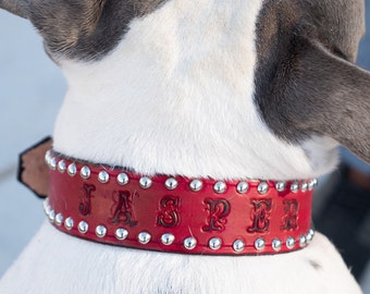 Personalized Full Grain Leather Dog Collar