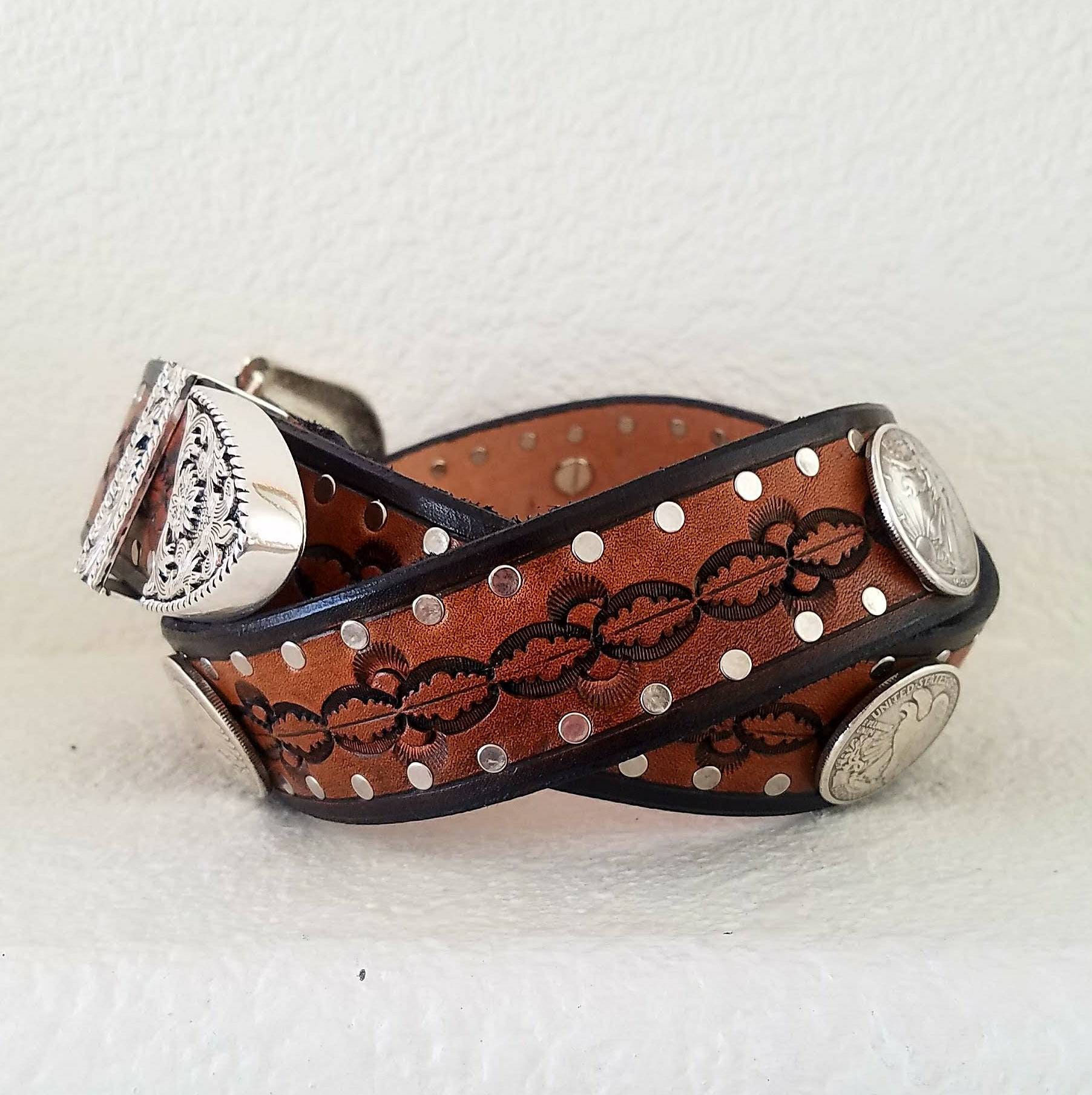 Western Style Belt With 50 Cent Piece Conchos - Etsy