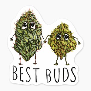 Best Buds - 3" Art Sticker Vinyl Decal