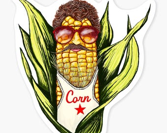 Corn Star - 3" Art Sticker Vinyl Decal