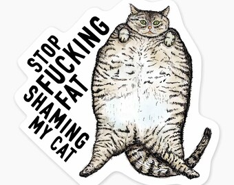 Fat Cat - 3" Art Sticker Vinyl Decal