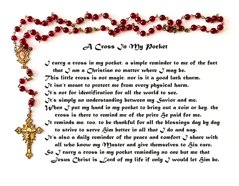 A Cross in My Pocket, Poem, Inspirational, Religious, 8X10 Unframed ...