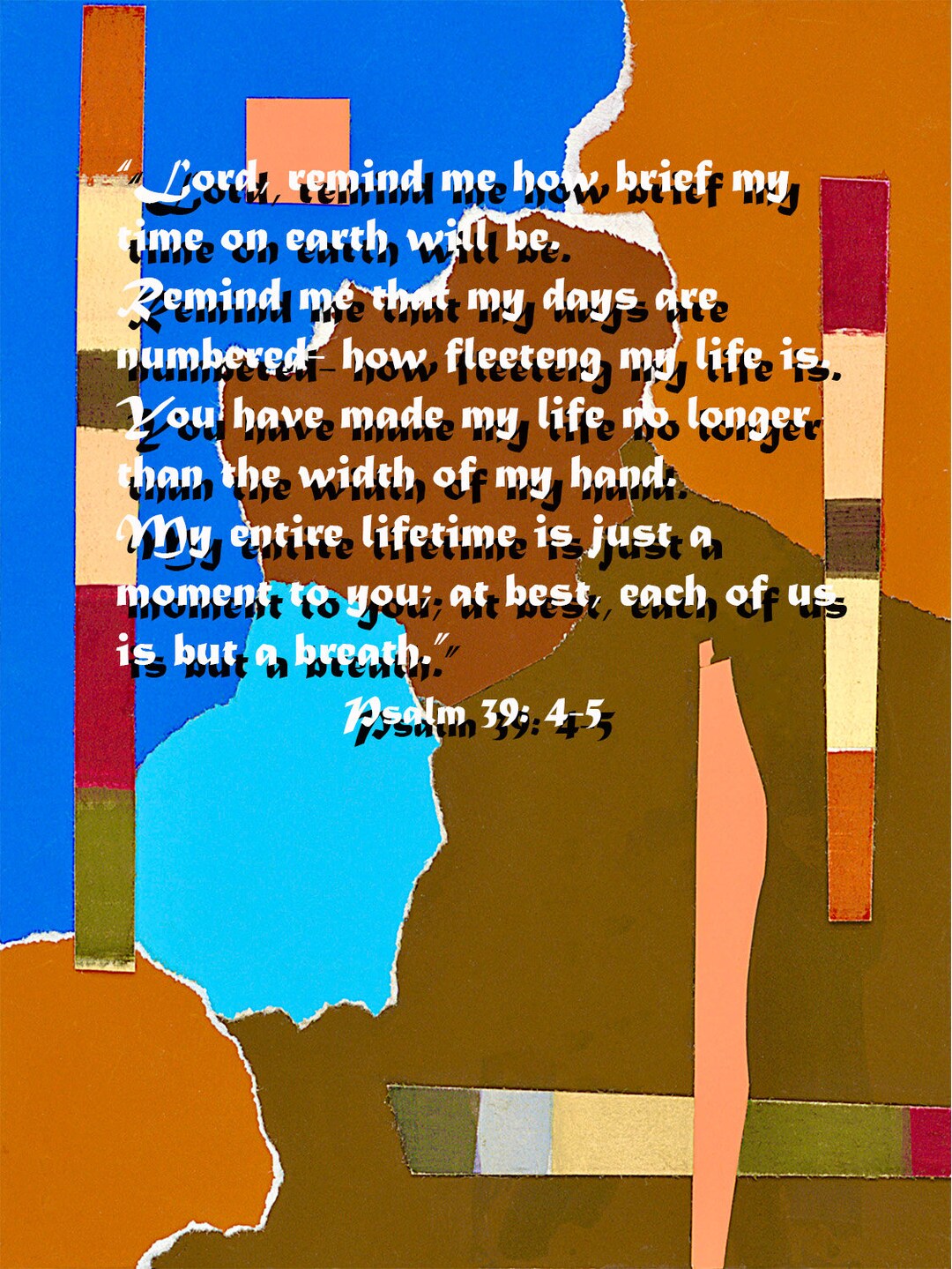 My Time On Earth Bible Verse Psalm 39 4 5 Religious Etsy