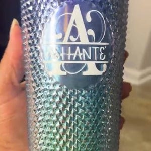 Personalized Iridescent Studded Tumbler | 24oz Custom Name Travel Cup with Straw | Personalized Gifts for Her Best Friend Christmas Gift