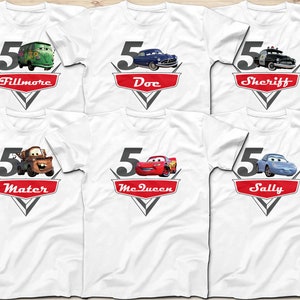 Cars Movie Birthday Shirt: Lightning McQueen, Mater, and Friends