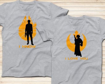 Princess Leia & Han Solo T-Shirts: Star Wars Couples Shirts