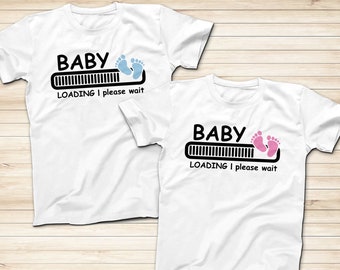 Baby Reveal Shirt: Gender Boy Girl Loading T-shirt, Shower Gift
