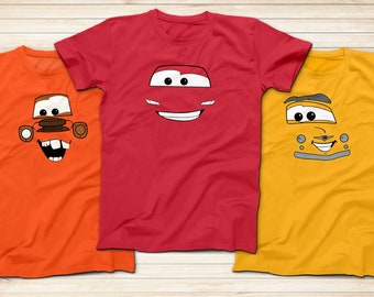 Disney Cars McQueen, Mater and Luigi Shirts, Lightning McQueen and Mater Tow Truck and Luigi Disney World Shirt, Short Sleeve Shirt