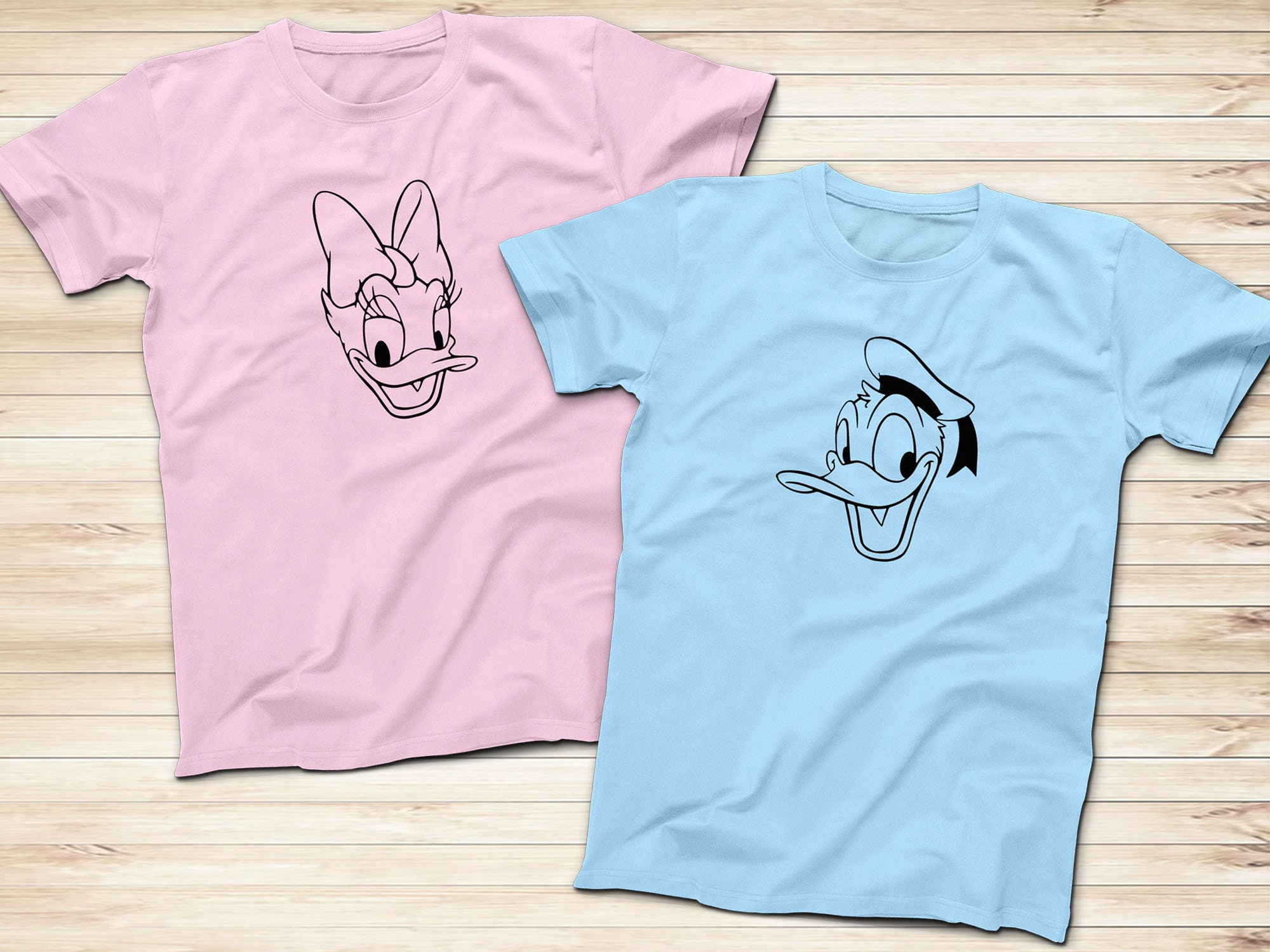 Donald Duck and Daisy Duck Face Shirts 