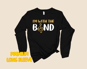 I'm With Band PREMIUM Long Sleeve Shirts, Disney Mickey Music Note Shirts, Long Sleeve Adult and Youth Sizes Shirts