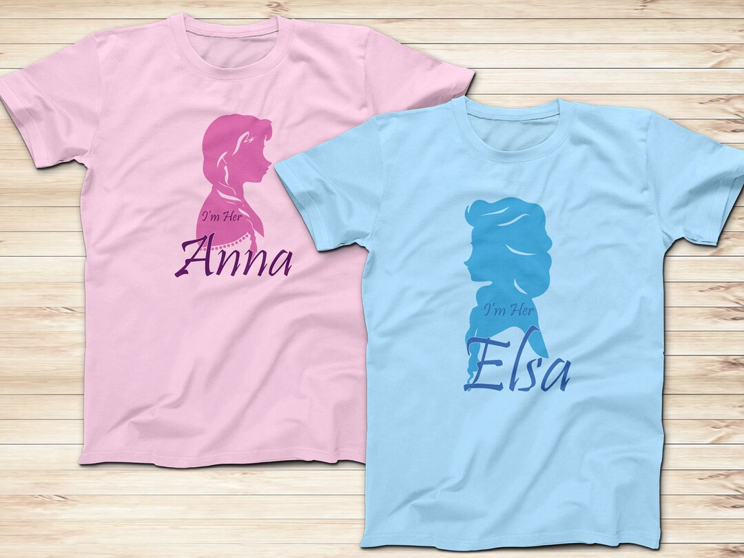 I'm Her Anna and I'm Her Elsa Shirts, Elsa Anna Sister Shirts, Disney  Frozen Shirt, Adults and Kids Shirts, Family Disney Trip, Short Sleeve 