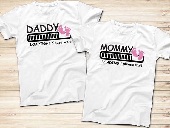 Mommy Girl and Daddy Girl Loading Shirt Gender Reveal Pregnancy