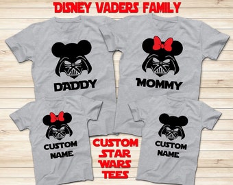 Camisetas familiares de Mickey Vader, viaje a Star Wars en Disney, camisetas personalizadas