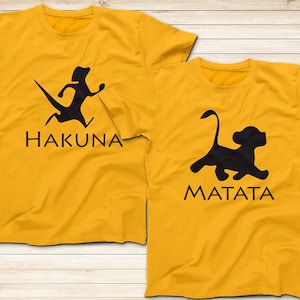 Hakuna Matata Couples Chirts, Timon and Simba Shirts, The Lion King Cartoon Disney Trip Shirt, Vacation Shirt, Couples Shirt, Family Shirts