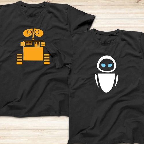 Wall E And Eve Disney T Shirts Wall E Cartoon Shirts Adults Etsy