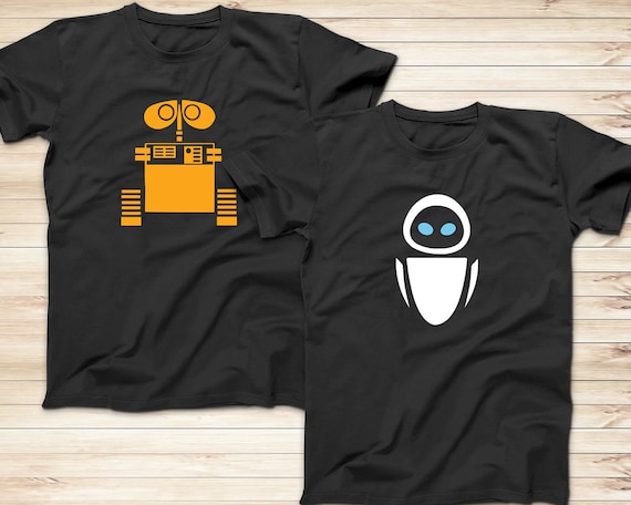 Wall E And Eve Disney T Shirts Wall E Cartoon Shirts Adults Etsy