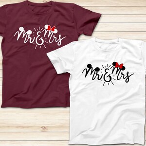 Mr Mickey and Mrs Minnie Disney T-Shirts, Marriage T-Shirts, Adults Shirts, Disney Wedding Shirts, Wedding Vacation Shirts, Disney Trip