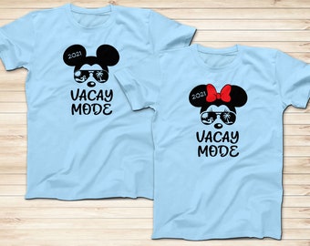 Sunglasses Mickey Minnie Aviators with Beach Reflections Shirts, Vacay Mode Friends, Group 2021 T-Shirts, Family Shirts, Disney Trip Shirts