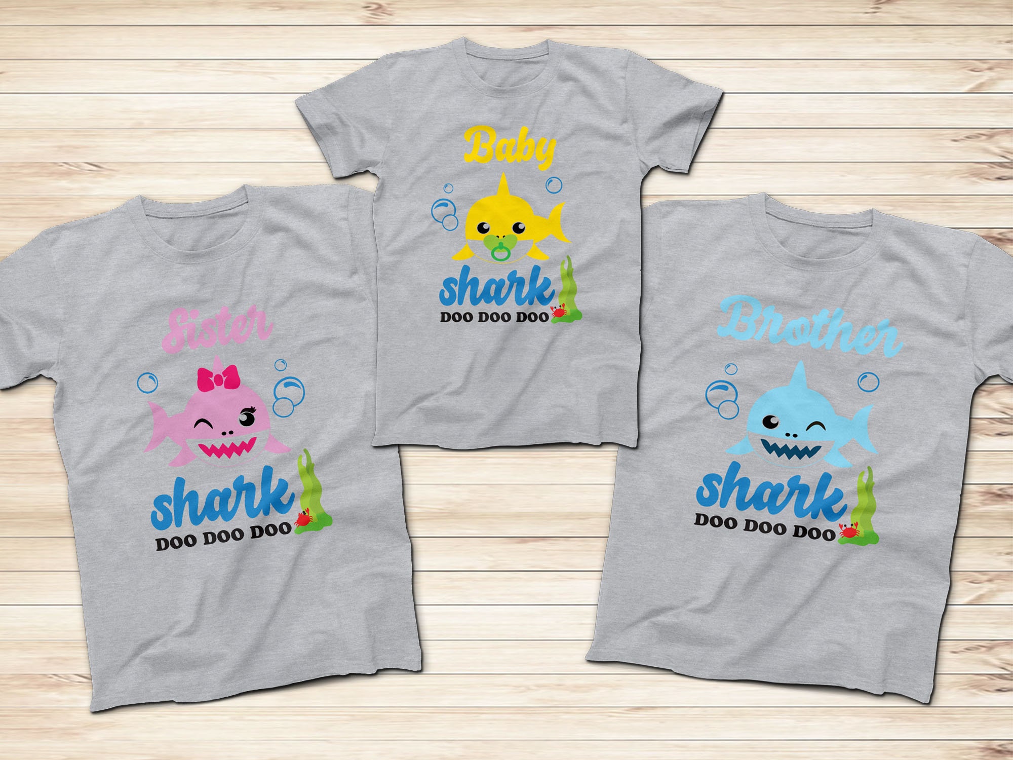 Disney Shark Family Doo Doo Doo Grey T-shirts Funny Shark | Etsy