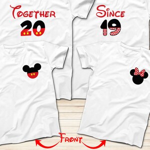Custom Mickey and Minnie Anniversary Shirts: Together Since [Year]