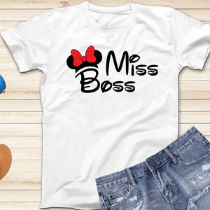 Miss Boss Minnie T-shirt, White Minnie Shirt, Miss Boss Shirt, Adults