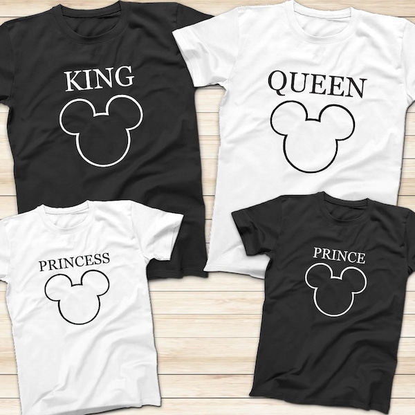 Mickey Family Vacation Shirts: King, Queen, Prince, Princess Matching Tees