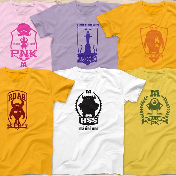 Monsters University Fraternity Sorority Shirts, OK Herb, RΩR Herb, PNK Herb, Hss Herb, Jox Herb, Eek Herb Shirts, Unisex / Men's Size Shirts