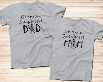 German Shepherd Mom and Dad Shirts: Matching Dog Lover Gift